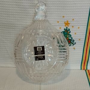 NWT Robert Stanley Home Collection Silver Snowflake Clear Crystal Ornament Bowl